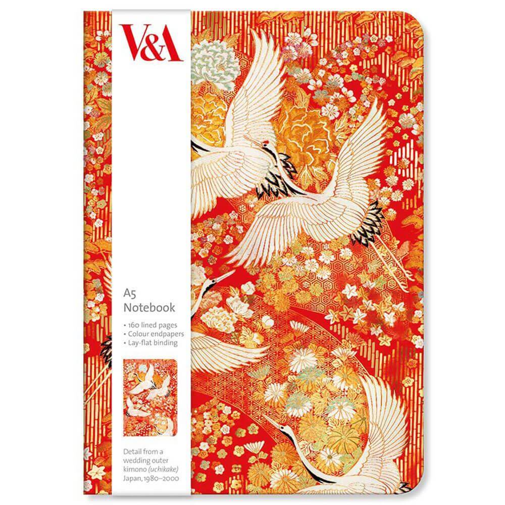 V&A Kimono Cranes A5 Notebook